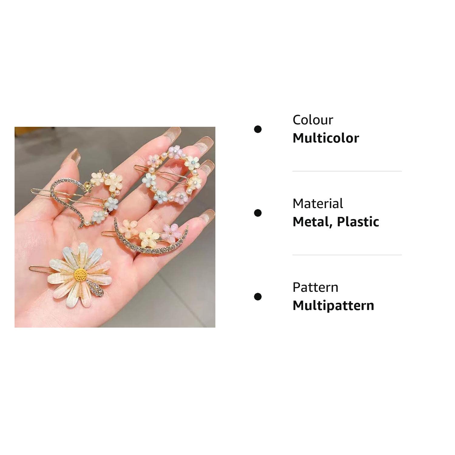 Floral Golden Hair Clips