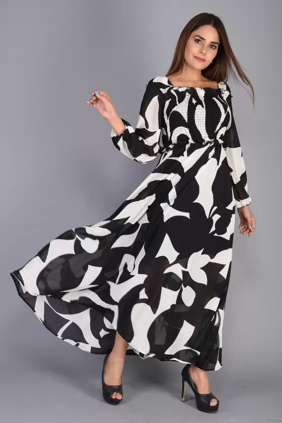 Trendy Black & White Pretty Dress