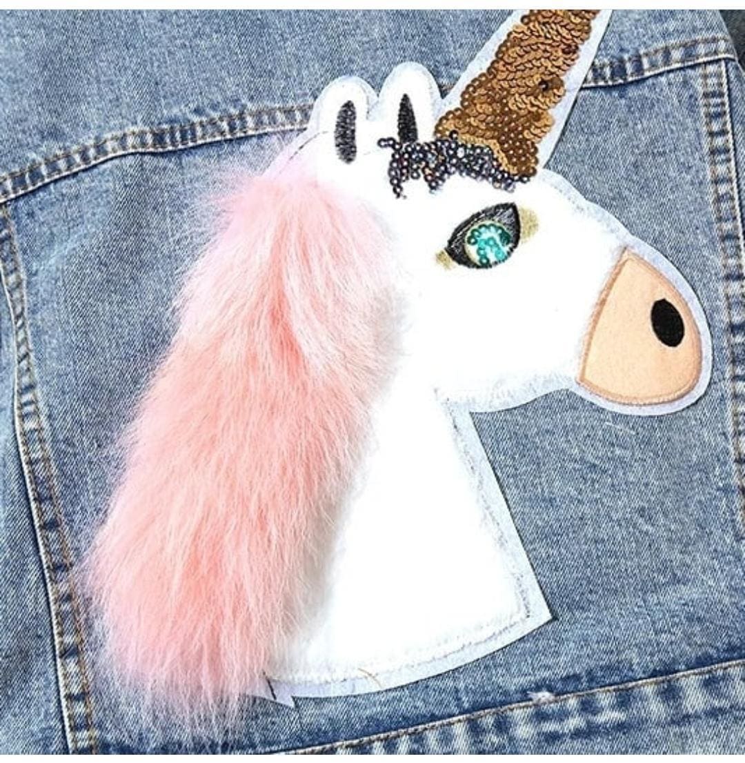 Einhorn-Glam-Jeansjacke