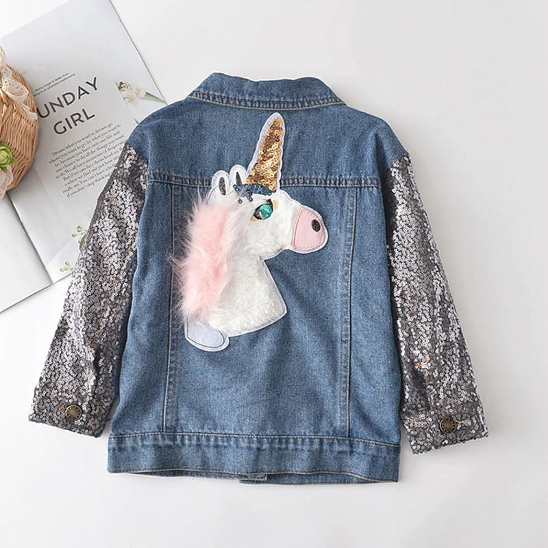 Einhorn-Glam-Jeansjacke