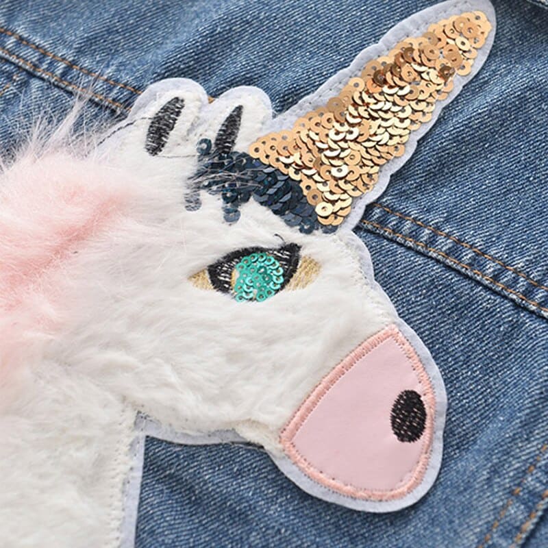 Einhorn-Glam-Jeansjacke