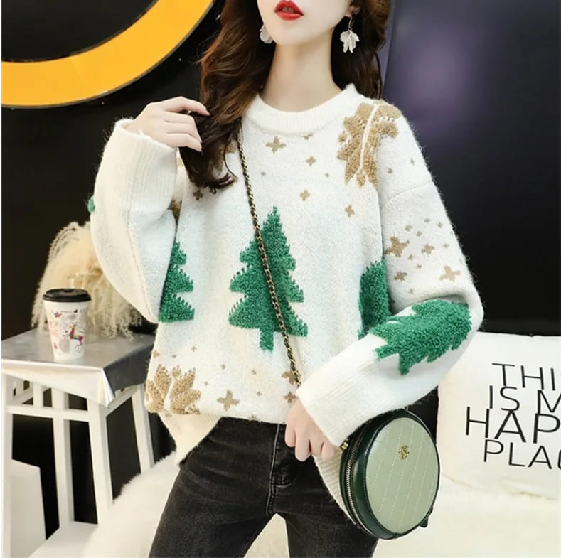 White Woollen Christmas Sweater