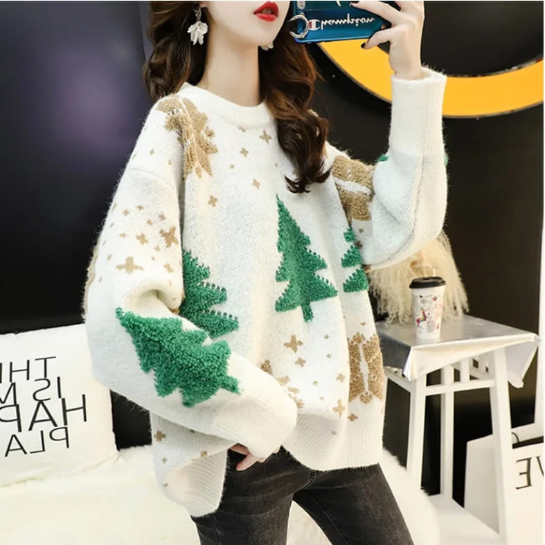 White Woollen Christmas Sweater