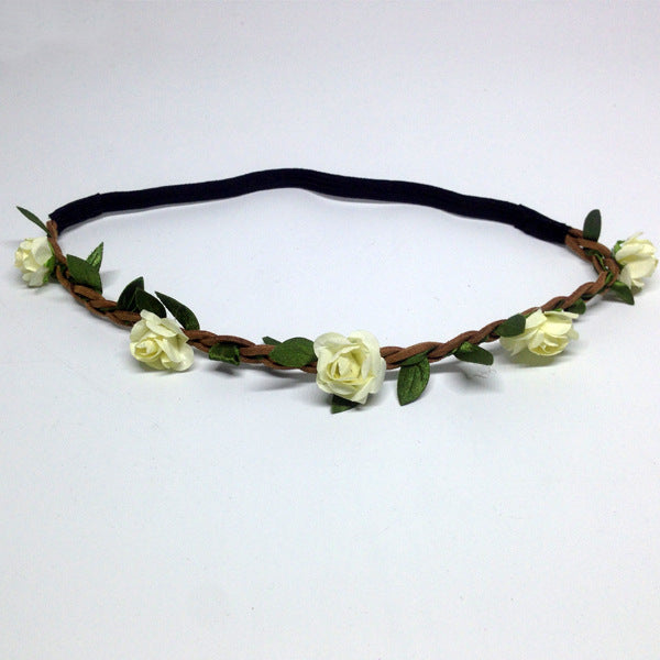 Rose Flower Headband Wreath Bridal Korean Style