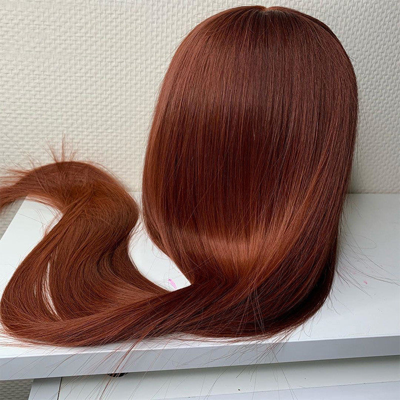 Chestnut Brown Pre-drawn Lace Wig With Baby Hair