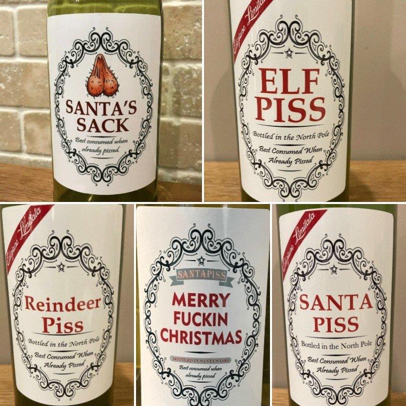 Christmas Bottle Label Sticker Set