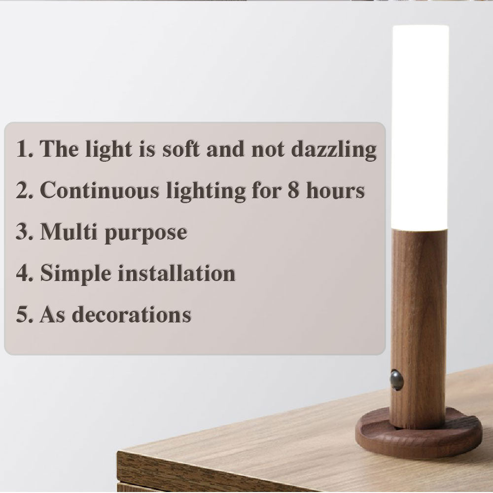 Auto LED USB Magnetische Holz Drahtlose Nachtlicht Korridore Veranda Lichter PIR Motion Sensor Wand Licht Schrank Lampe