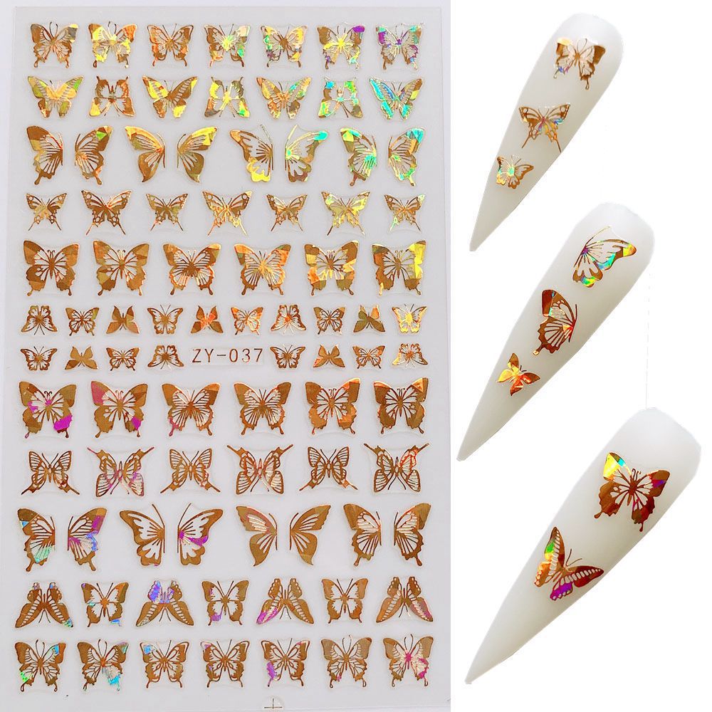 Butterfly Nail Sticker Simulation Bronzing Laser