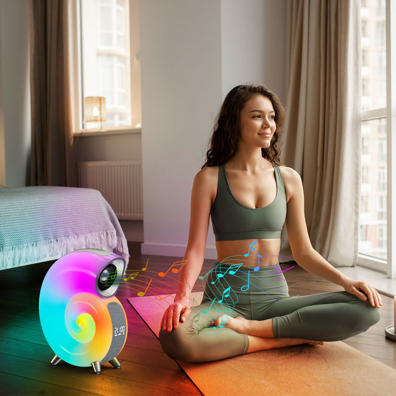 Conch Smart RGB Atmosphäre Licht Bluetooth Lautsprecher Wecker Wake-up Lampe Weiß Noise Maschine Für Schlaf Baby APP Steuerung