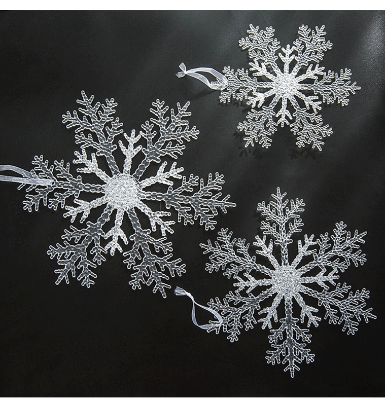 Christmas Decoration Acrylic Transparent Snowflake Christmas Tree Decoration Pendant DIY Christmas Decor For Home