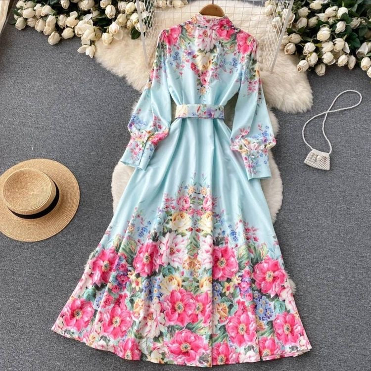 Floral Blue Dress