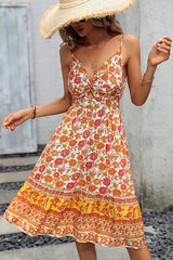 Bohemian Floral Hook Design Sleeveless Dress