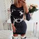 Thin Ladies Hedging Plaid Midi Skirt Fashion dress