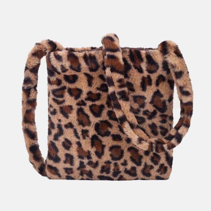 Las mujeres sintieron el patrón de leopardo suave lindo Casual personalidad bandolera bandolera 