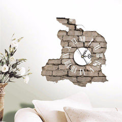 PAG STICKER 3D Wall Clock Decals Breaking Cracking Wall Sticker Home Wall Decor GiftMöbel &amp; Wohnen, Dekoration, Wandtattoos &amp; Wandbilder! 