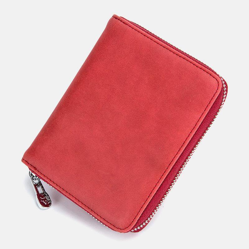 Women Genuine Leather RFID Anti-theft Organ Design Milti-card Slot Card Bag Card Holder Wallet