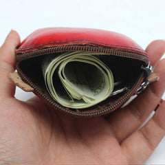 Women Genuine Leather Ladybug Pattem Mini Coins Bag Card Holder Coin Purse