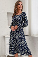 Floral Long Sleeve Midi Dress