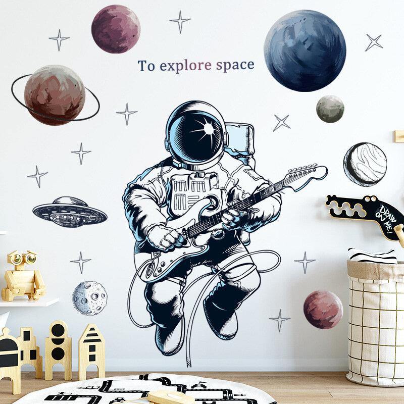 Space Theme Astronaut Wall Sticker Dormitory Living Room Wall Decor Self-Adhesive Bedroom 3d Kids Room Decoration Home Decor