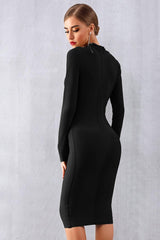 Deep V-neck Wrap Evening Dress