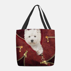 Frauen Leinwand niedlich 3D dreidimensionale Cartoon Hund Muster Casual Umhängetasche Handtasche Tote 