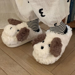 Cute Puppy Long Ears Plush Slippers