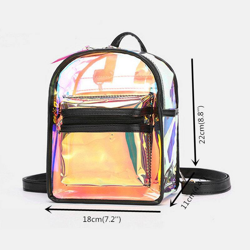 2-teilige transparente Gelee-Multi-Carry-Mini-Rucksack-Umhängetasche für Damen 