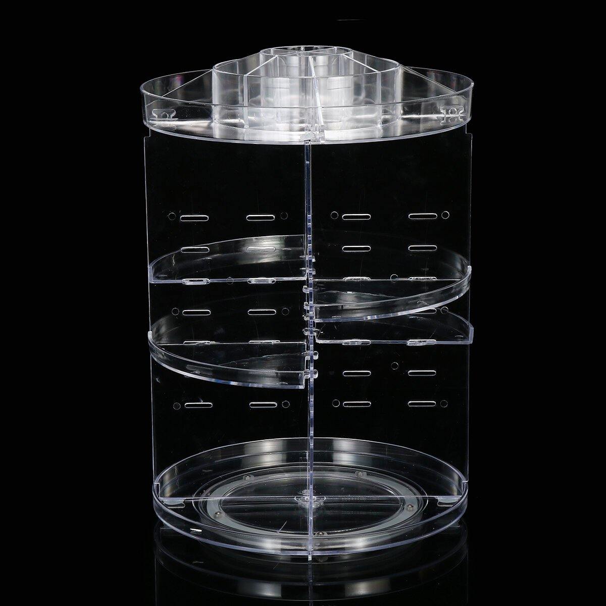 360 Degree Rotation Transparent Acrylic Cosmetics Multi-function Makeup Organizer