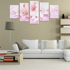 5PCS Lilies Frameless Modern Canvas Painting Mural Wall Picture Paintings Home Decoration