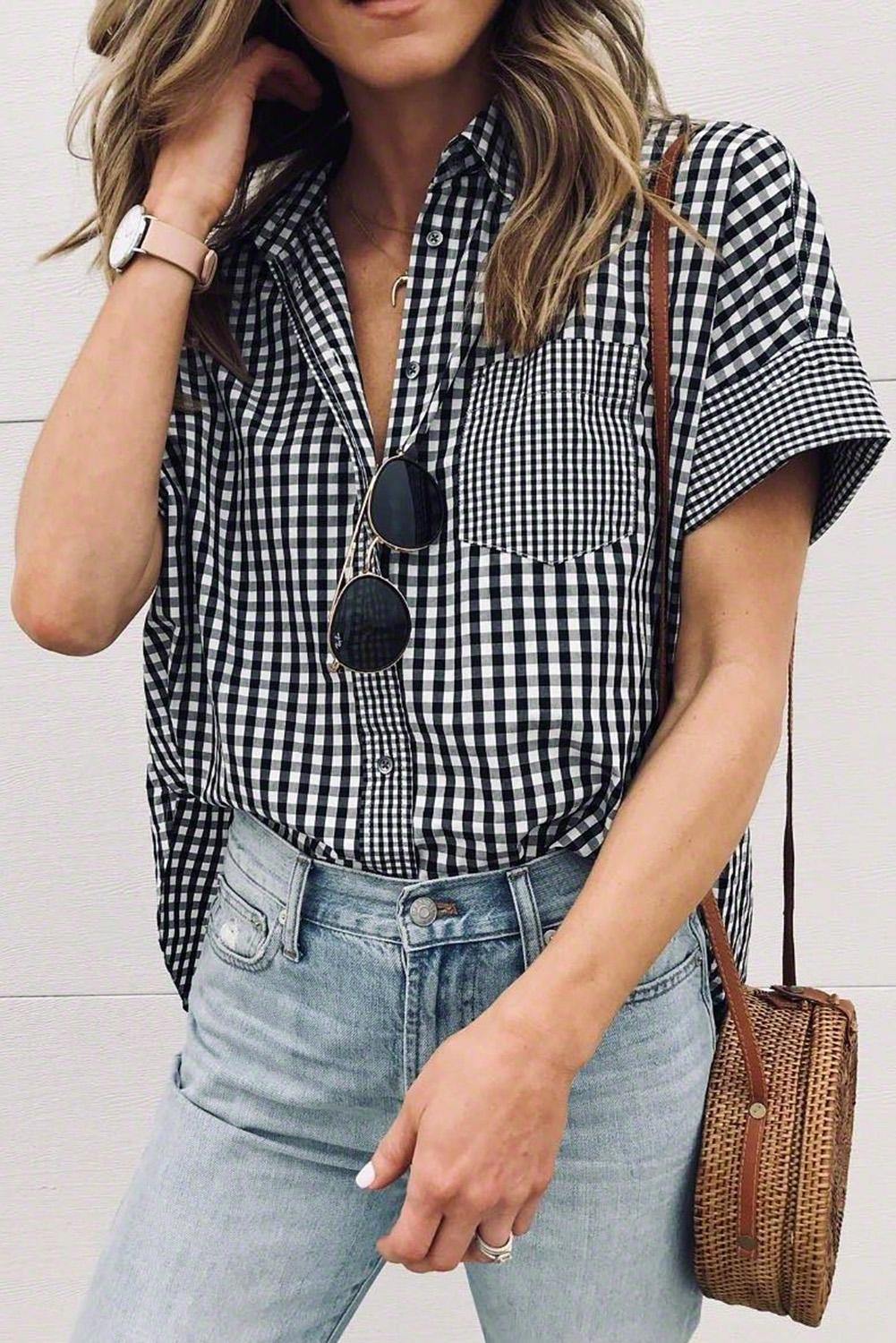 Gingham Button Up Shirt