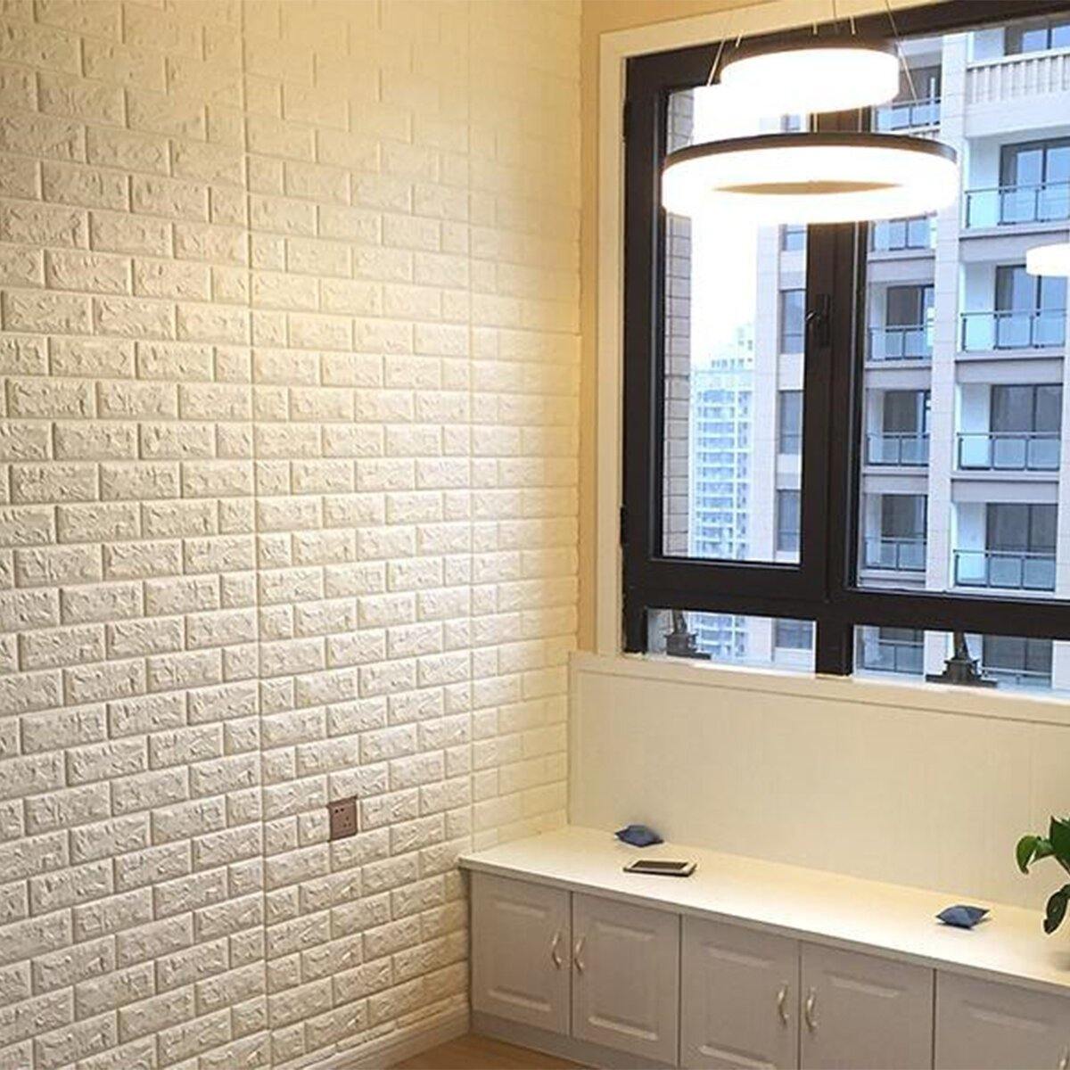 3D Brick DIY Wall Sticker Self-adhesive Waterproof Panels Wallpaper Decal 3D Brick Pattern Foam Wall Sticker for Home Decor