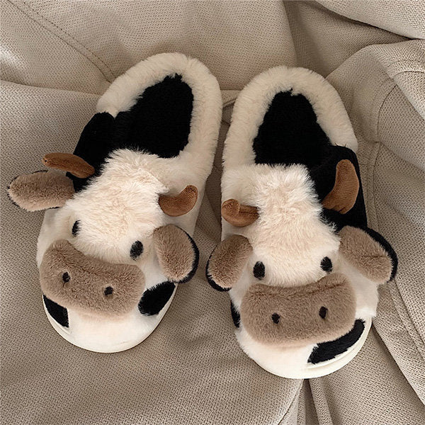 Cartoon Cow Cotton Slippers