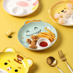 Tiger Elephant Pig Chicken Dog Dinosaur Lion Plates with sauce pan