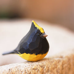 Sultan Meise Vogelfiguren handgeschnitzt aus bemaltem Holz