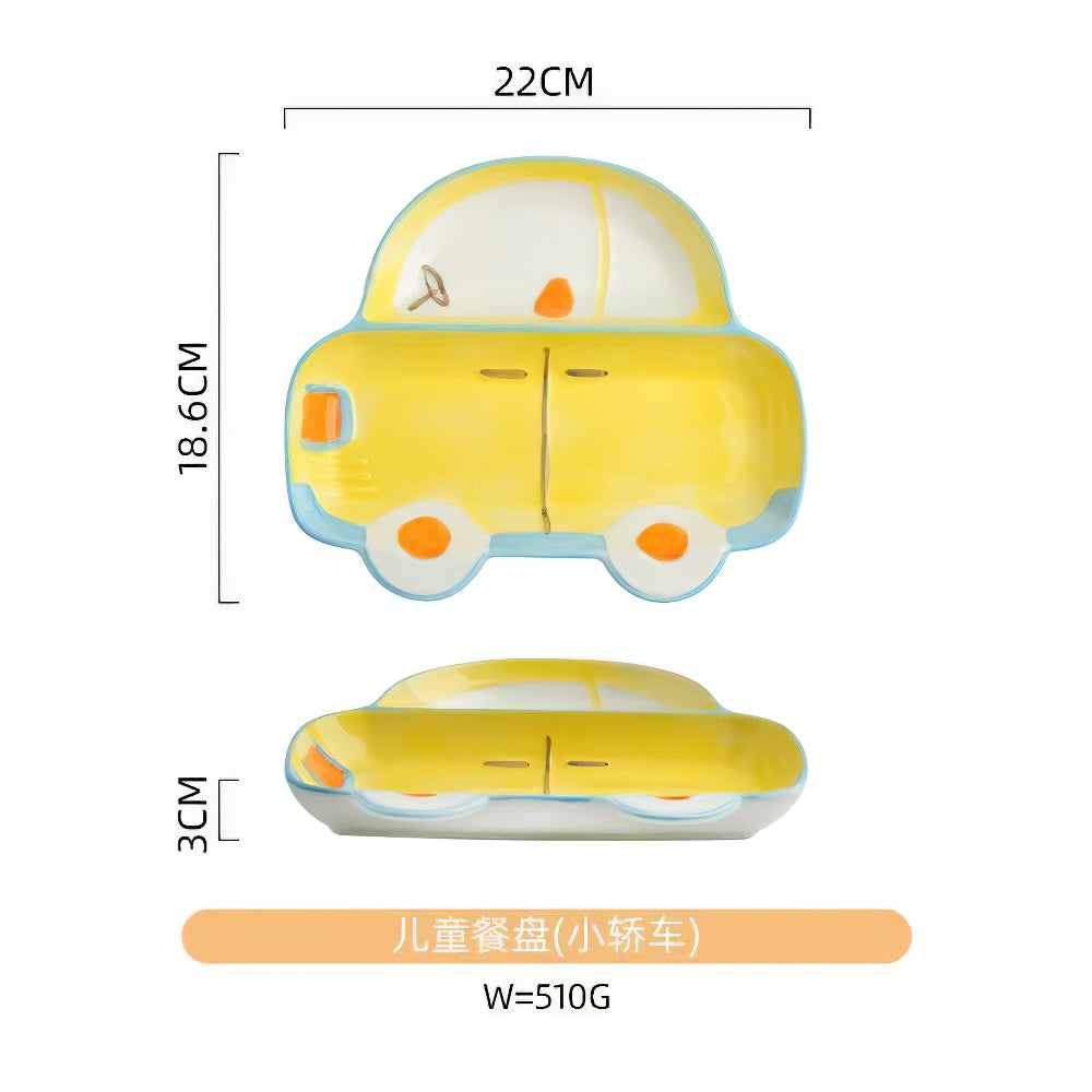 Car Engineering Vehicle Excavator Airplane Kids Plates