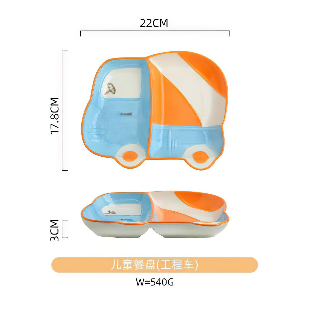 Car Engineering Vehicle Excavator Airplane Kids Plates