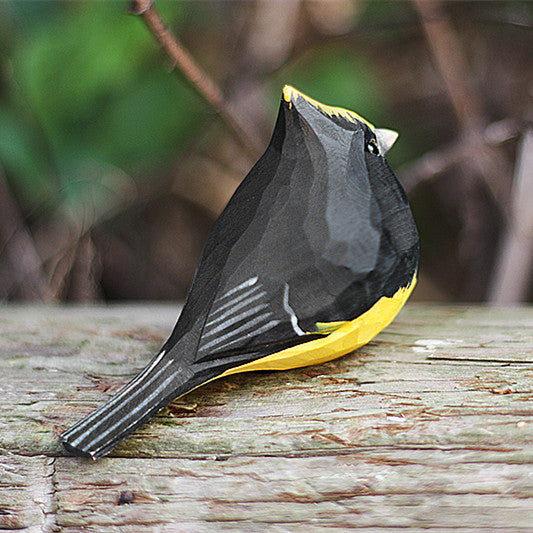 Sultan Meise Vogelfiguren handgeschnitzt aus bemaltem Holz