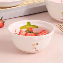 Refreshing Strawberry Ceramic Cartoon Bowl