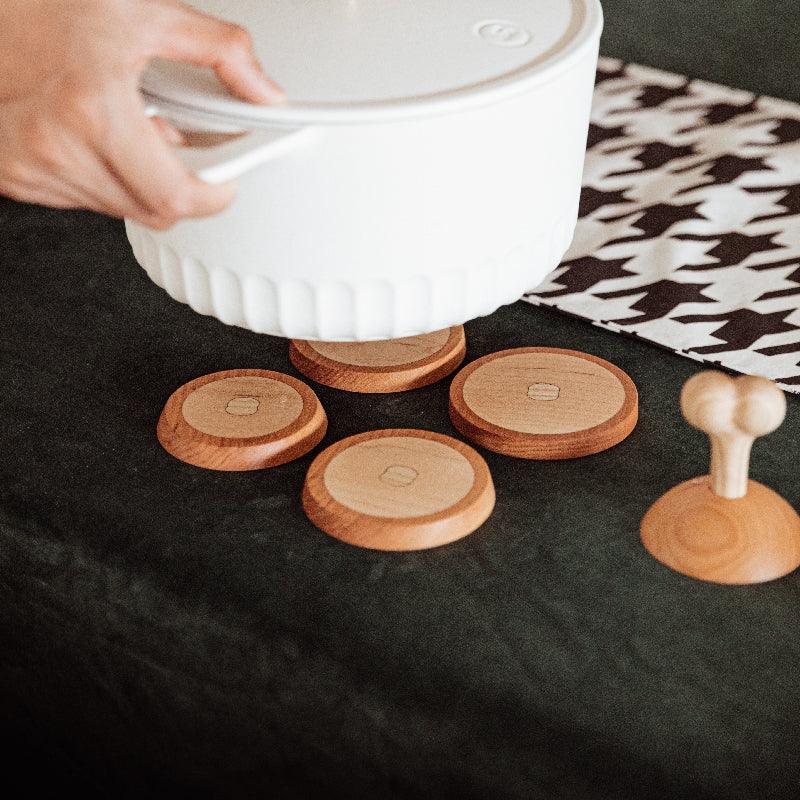 Ensemble de sous-verres de cuisse de poulet Porte-gobelet en bois Décorations de table créatives