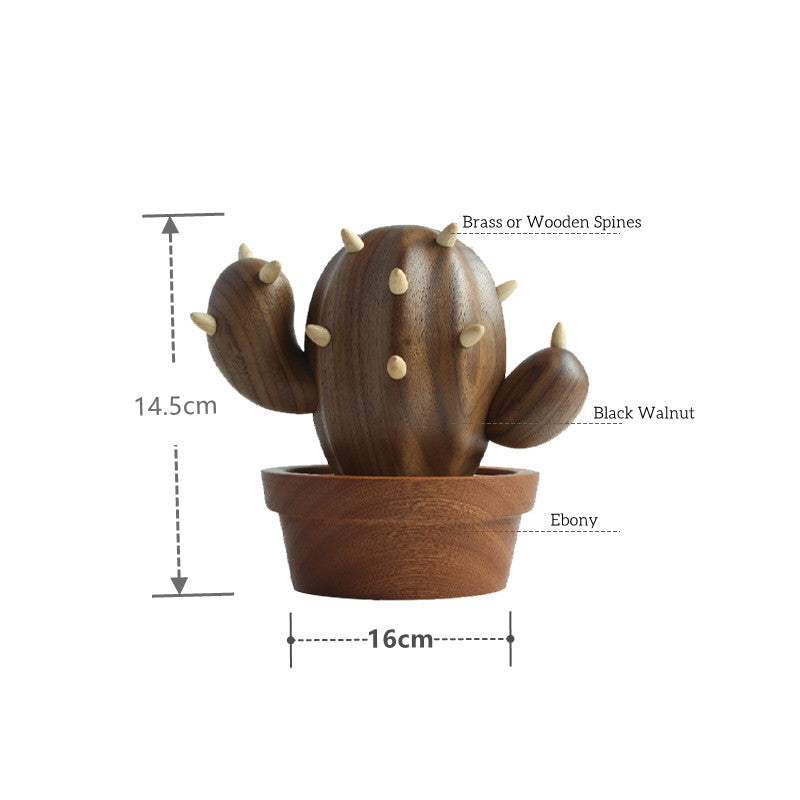 Support de stockage de bijoux de cactus Ornement de bureau Cadeaux créatifs en bois