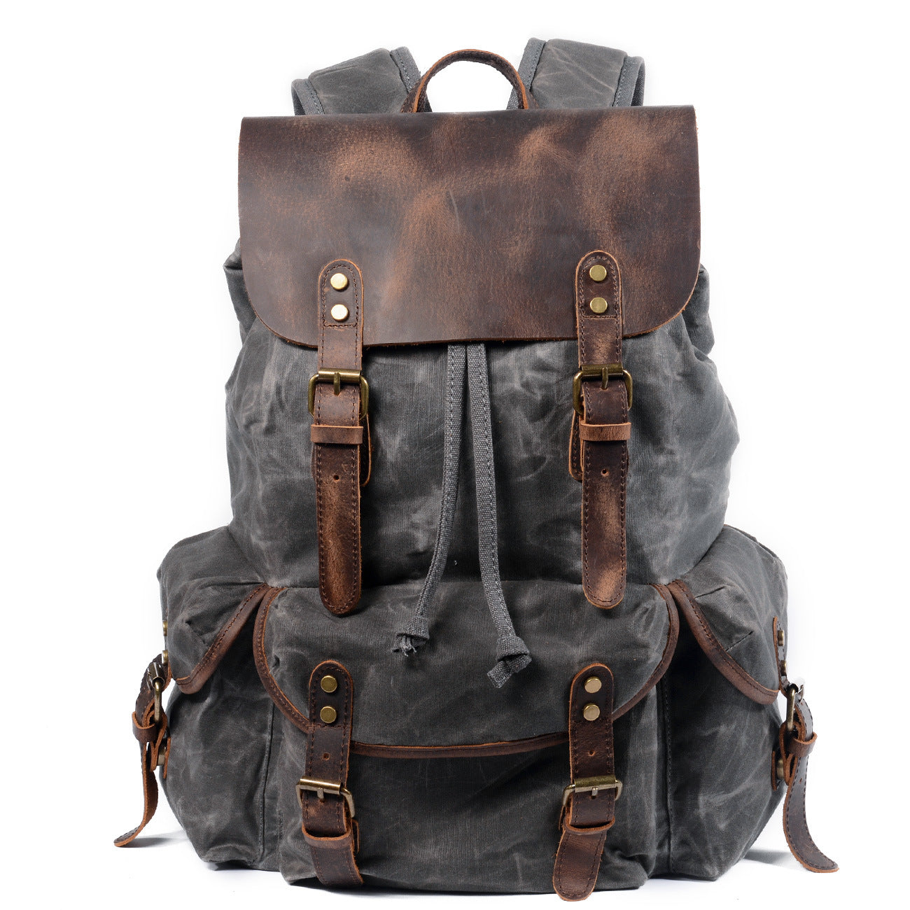 Mochila de lona para hombre, bolso de viaje, bolso de hombro, mochila vintage, mochila informal duradera, bolso de cuero grande para regalo