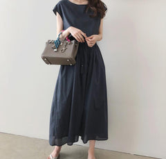 Women's waist size cotton dress