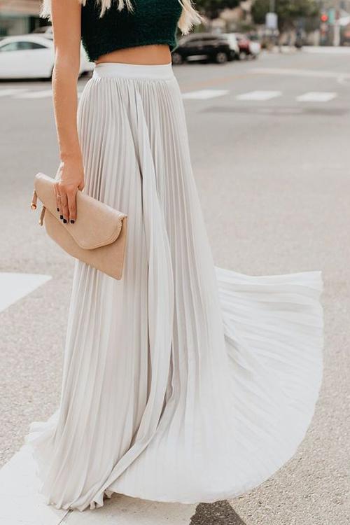 Love Poem Pleated Maxi Skirt