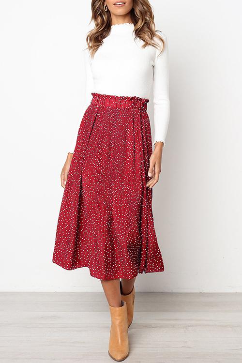 Love Forever Pleated Pocketed Midi Skirt