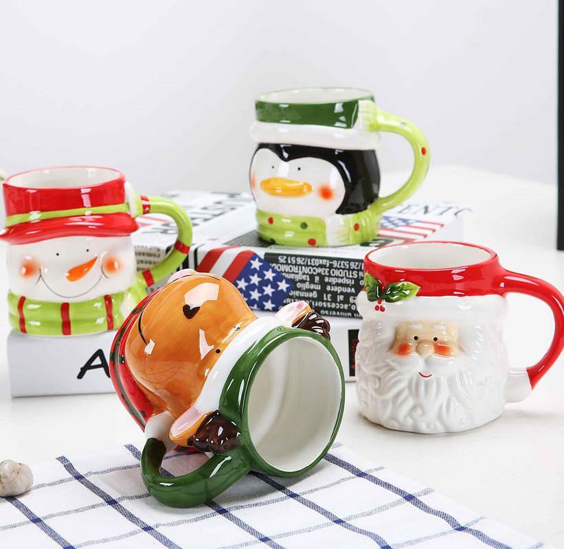 Regalo creativo de Navidad, tazas de té de cerámica, recipientes de agua, tazas y tazas, taza de café de porcelana de grado superior, artículos para beber 