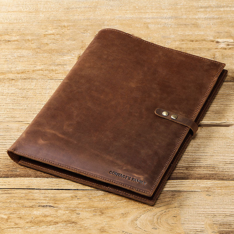 Name Engraving Leather Portfolio iPa Men's Business Portfolio, Document Organizer, Personalized Anniversary Birthday for Gift