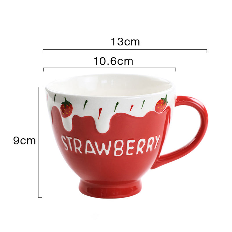 Strawberry Coffee Mug Ceramic Cup for Women Men Birthday Gifts