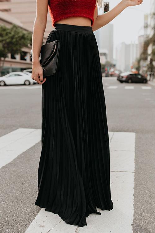 Love Poem Pleated Maxi Skirt