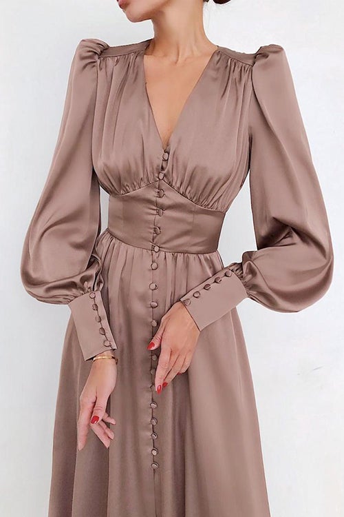 Lust or Love Puff Sleeve Maxi Dress