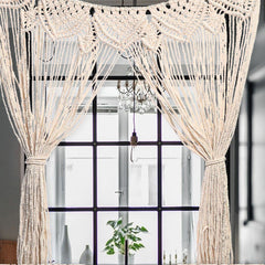 Gran macramé pared colgante puerta ventana cortina boda telón de fondo tapiz regalo 